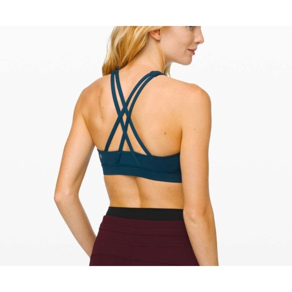 Lululemon Energy Bra‎ in High Neck Night Diver Blue sz 6